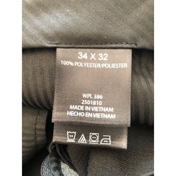 NWT Kenneth Cole Reaction Mens Size 34x32 Vertical Texture Black Dress Pants - Picture 8 of 8
